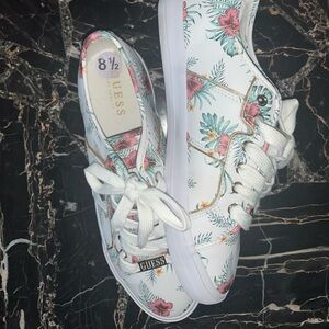 GUESS Women's White Floral Sneakers
